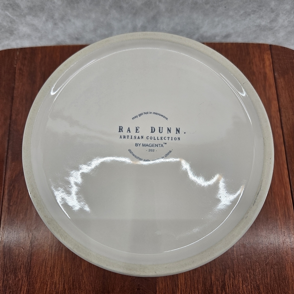 Rae Dunn Magenta DEVOUR Pet Bowl Dog Cat White Etched‎ Black Stoneware 6x2.75" - Picture 3 of 5